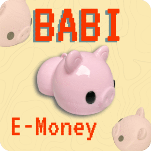 Gantungan Kunci E-money Babi - Round Edition