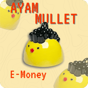 Gantungan Kunci E-Money Ayam Mullet | Custom Unik & Lucu